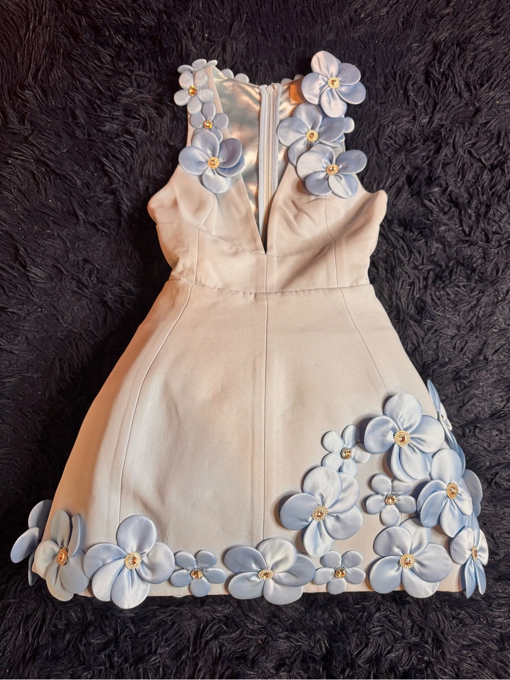 NWOT Bronx And Banco Estelle Floral Applique Fit-&-Flare Mini Dress. Size S - Picture 10 of 17